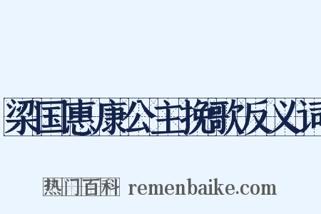 梁国惠康公主挽歌反义词是什么意思的图片